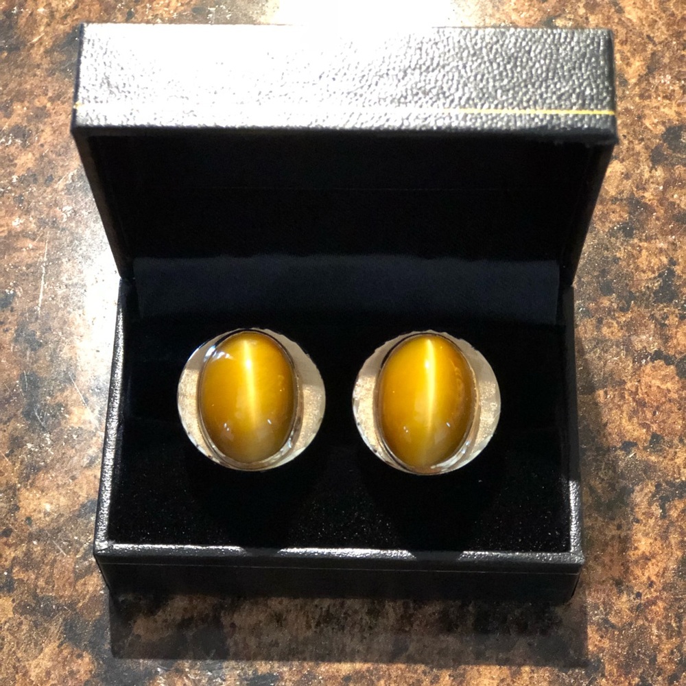 Vintage Tigers Eye Cuff Links